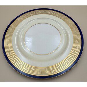 Lenox Etruscan Cobalt Blue Greek Key Dinner Plate 10 3/8" Gold Ivory China USA